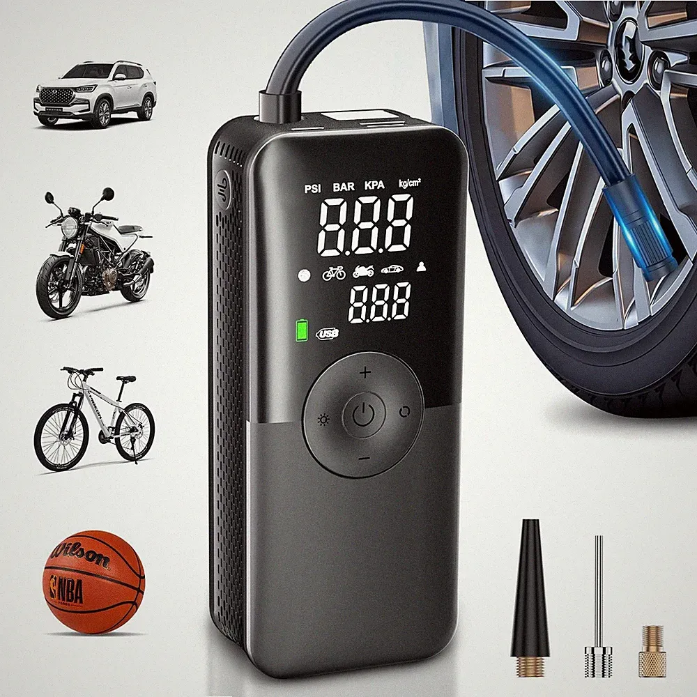 CARSUN Cordless Tire Inflator Portable Air Compressor,Car Tire Pump with Digi...