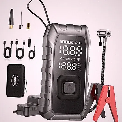 Portable Air Compressor for Tires - (12000mAh 180PSI), Dual Cylinder 5X Faster