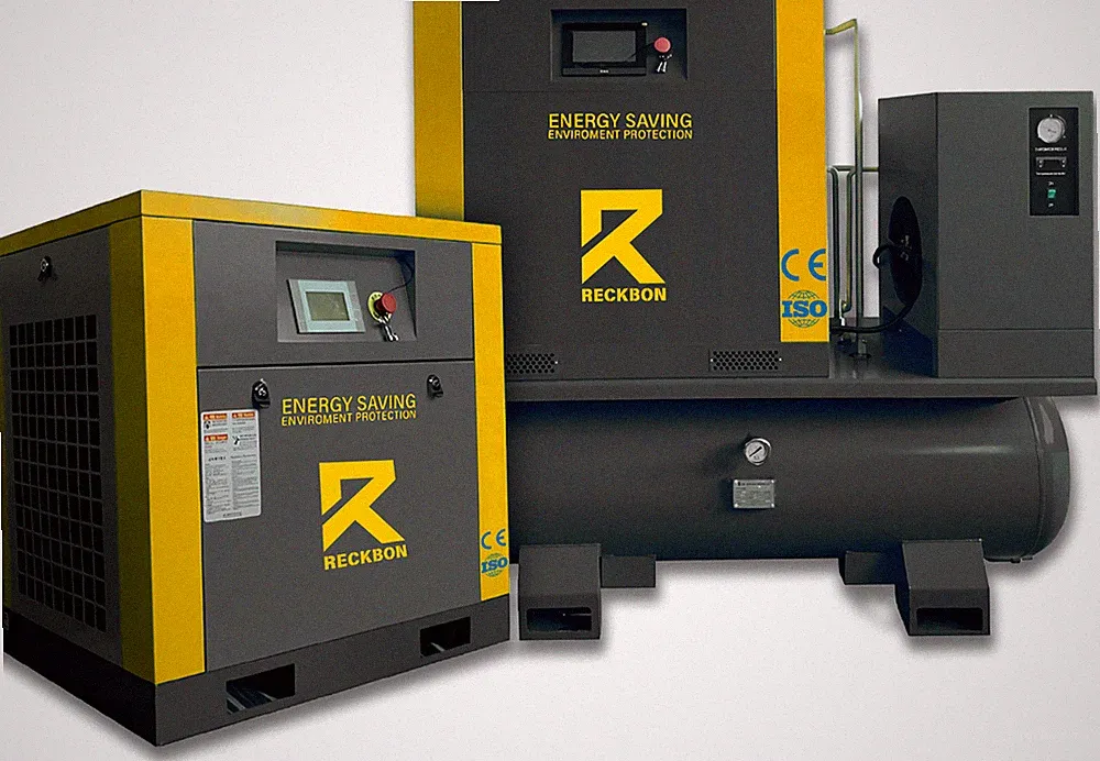 RECKBON 20HP 15kW All-in-One Rotary Screw Air Compressor – 70.6 CFM @ 145 PSI, 2